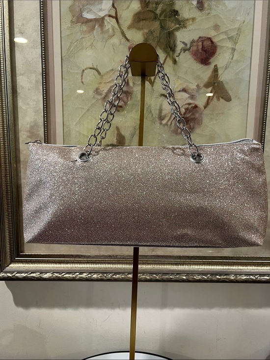 Accessories - Silver-Pink Glitter Wine Bottle Carrier Bag